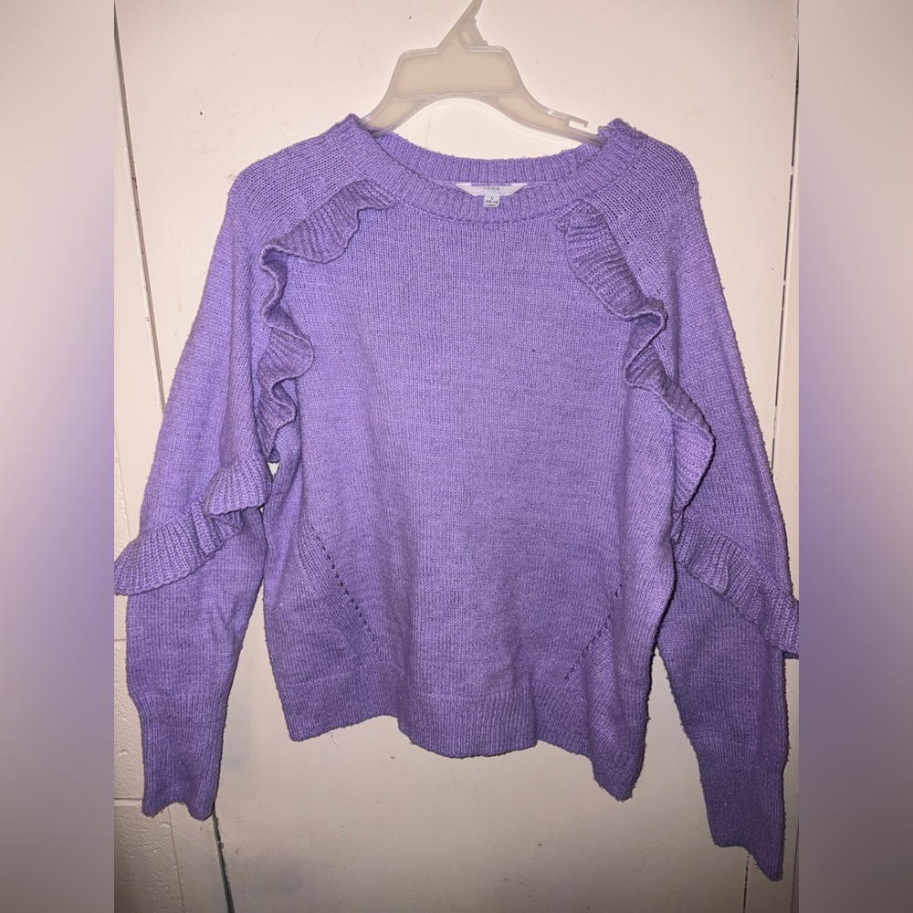 Purple Time and Tru Ruffle Sweater GIRLS L 12-14
